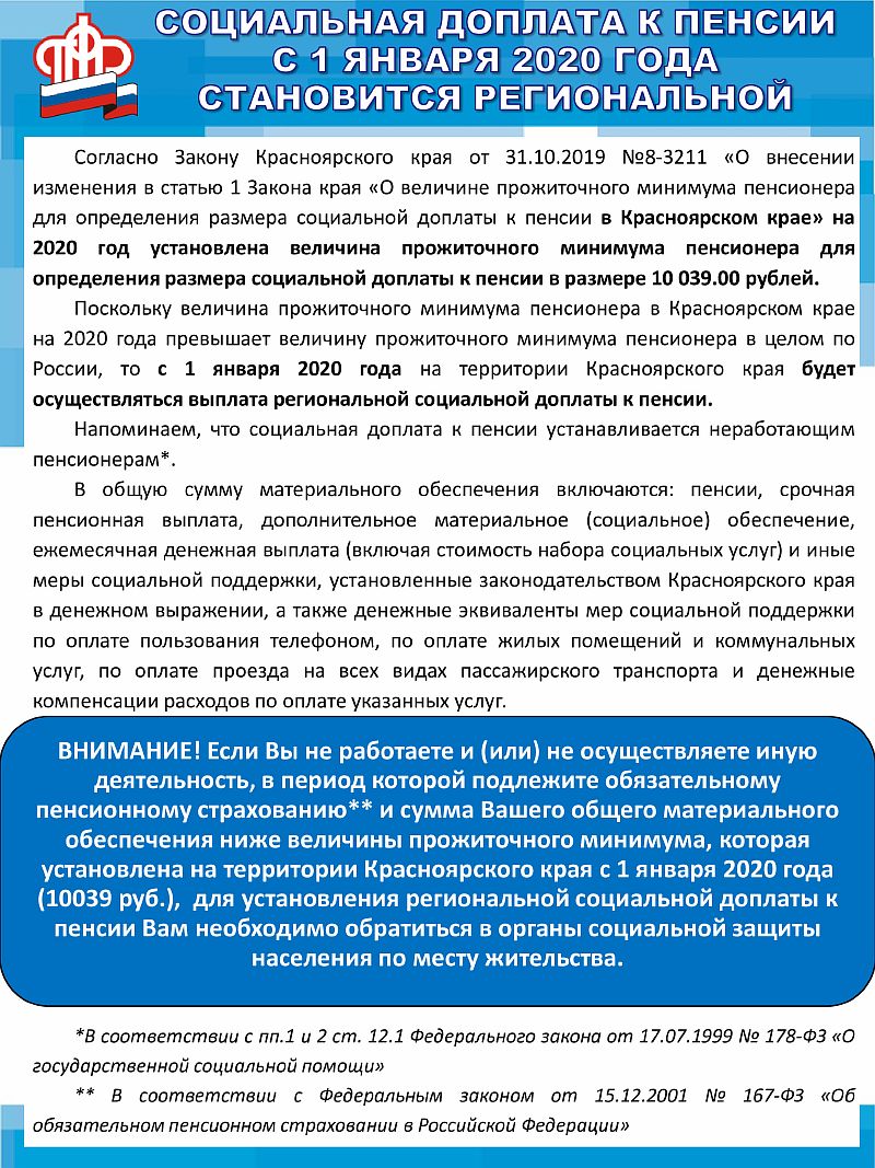 Региональная социальная доплата к пенсии